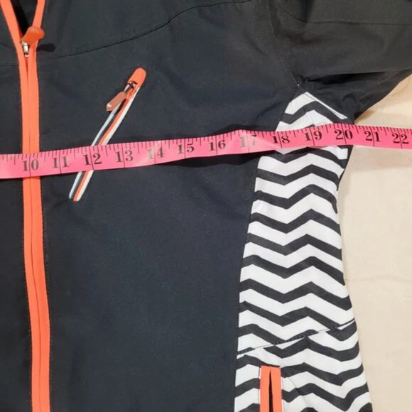 Roxy Black and Orange Jacket with White Zig Zag Stripes - Size Large - Picture 6 of 9